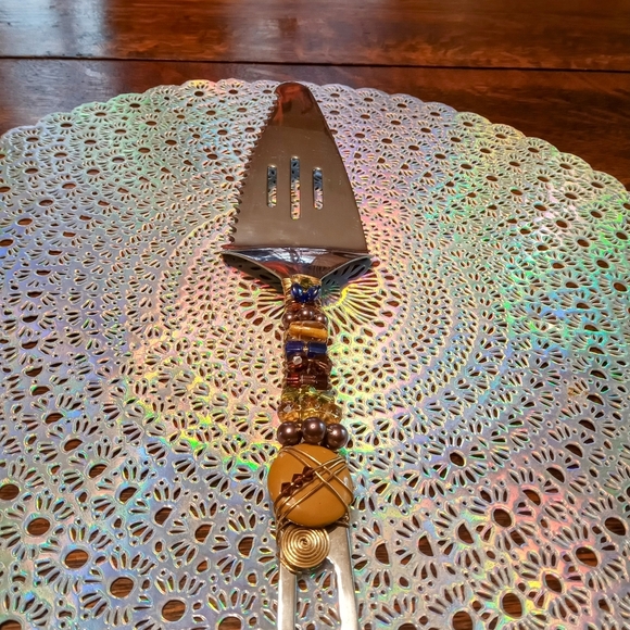 Beaded Wire wrapped Stainless Steel Serving Utensils - Picture 4 of 9